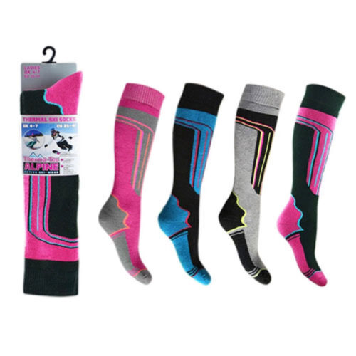 4PR Ladies or Mens thermal long high performance  padded ski snowboarding socks 