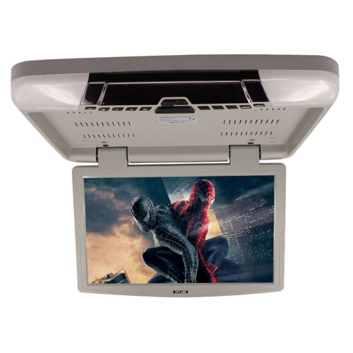 New 15.6/" Flip Down TFT LCD Monitor Car Roof Mount Monitors LightGrey