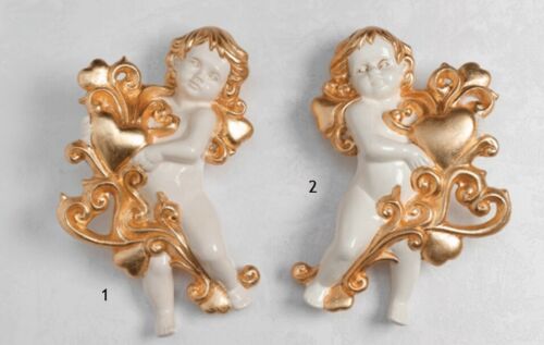 Cherub Wall Medium left/right Ceramic Ivory And Gold Via Veneto 