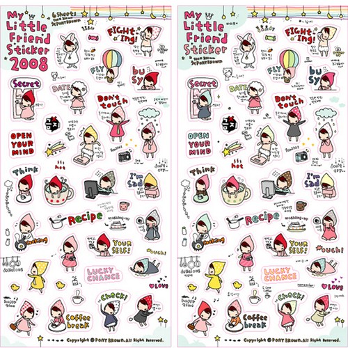 6* Kawaii My Little Friend Schedule Diary Calendar Filofax Decoration Sticker JS