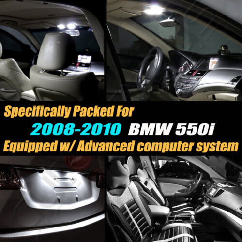 14Pc 2008-2010 BMW 550i CANbus Error Free Car Interior LED White Light Bulb Kit