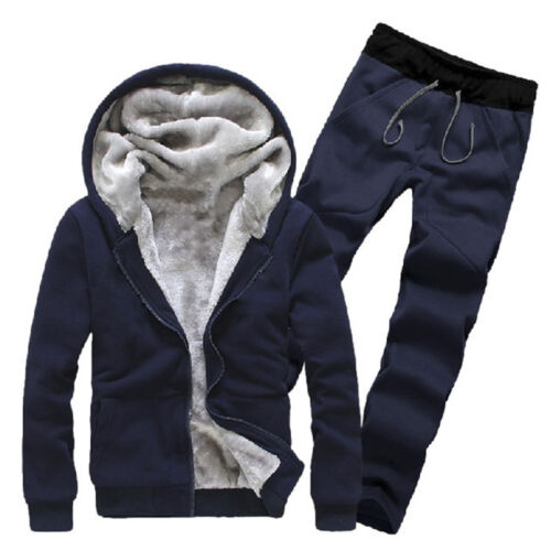 Winter Men/'s Tracksuit Jumpsuit Jacket Pants Fleece Hoodie Sweatshirt Sweatpant