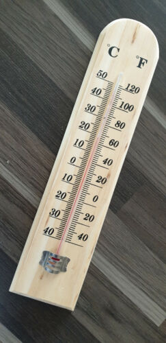 B+ Thermometer Außen Innen Holz Außenthermometer Analog Gartenthermometer C 
