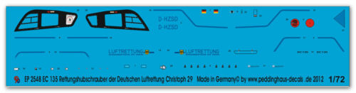 Peddinghaus 2548 1//72 EC 135 Rettungshubschrauber der Deutschen Luftrettung D-HZ