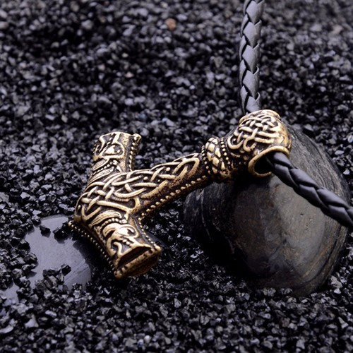 Vintage Hommes Bijoux Viking Thor/'s Thors Hammer Celtic Knot Loup Vikings Collier
