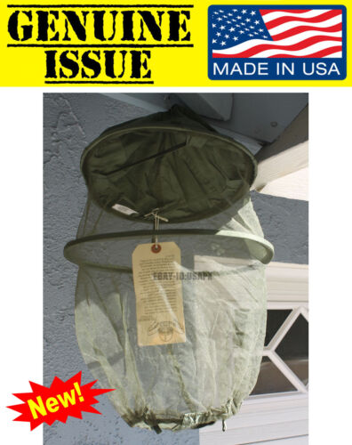 New GENUINE US Military Mosquito INSECT Repellent Head Net usgi vietnam USGI OD