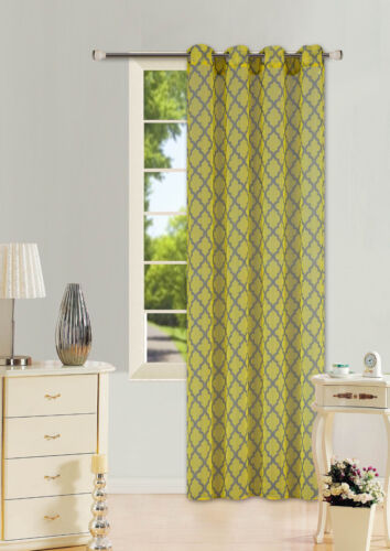 2 PRINTED VOILE SHEER WINDOW GROMMET PANELS CURTAIN TREATMENT 2 TONE #S38 95/"