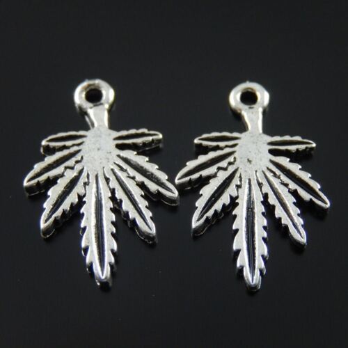 16*12*1mm Vintage Silver Alloy Leaf Shaped Pendant Charms Jewelry Findings 60pcs 