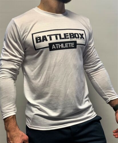 Battlebox athlète WOD Haut D/'Entraînement T-shirt à manches longues blanc Crossfit Fitness