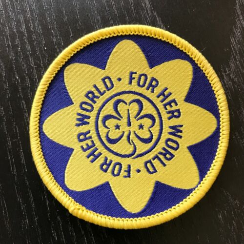 Girl Guide Scout Brownie BADGE PATCH ~ WAGGGS For Her World 2.25" new 