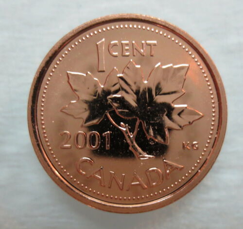2001P CANADA 1 CENT STEEL PROOF-LIKE MAGNETIC PENNY COIN