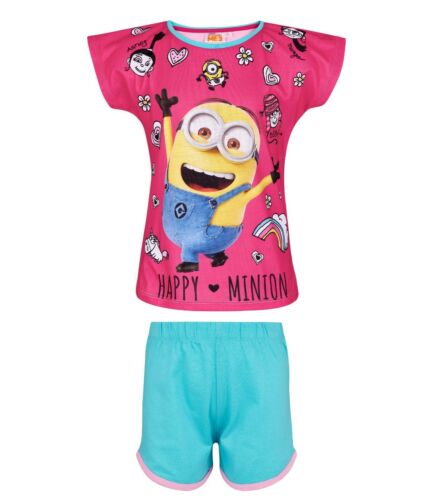 Boys Girls Kids Disney Pyjamas Short Sleeve T-Shirt Shorts Set Age 1,5-12 Years
