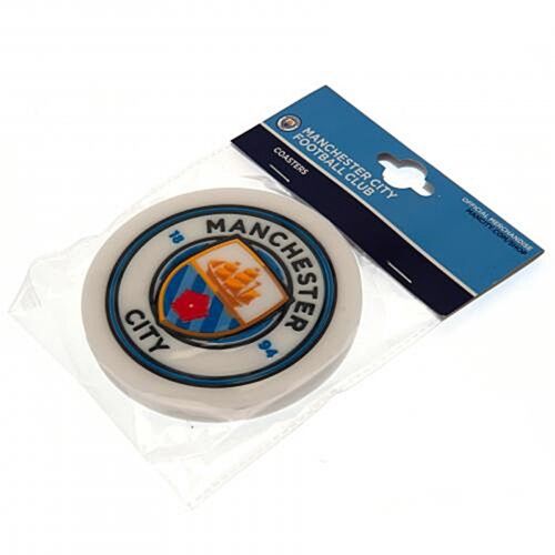 coasters Manchester City Football Club set of 2 rubber drinks mats bb 
