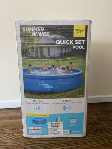 Summer Waves 15 ft x 36in Quick Set Inflatable Above Ground Swimming Pool /& Pump