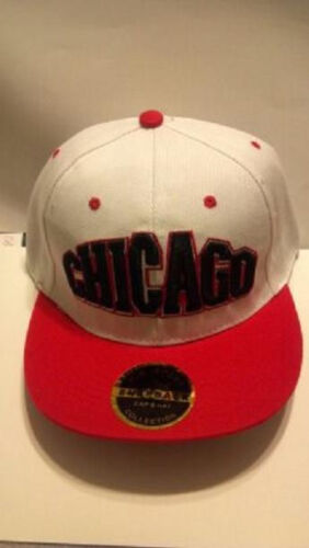CHICAGO SNAPBACK HAT 3D Embroidered Black Red White FLAT BILL CAP Hip Hop 