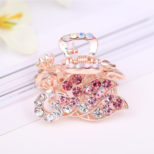 Women Mini Hairpin Crystal Rhinestone Butterfly Hair Claw Fringe Clamp Pin Clip.