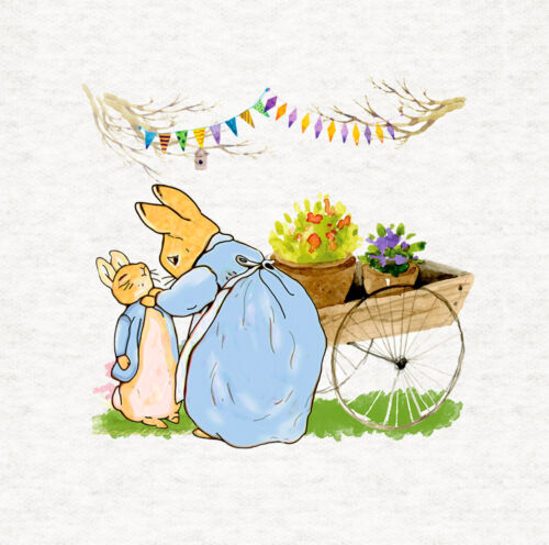 Beatrix Potter Peter Rabbit & Mummy Fabric Craft Panels 100% Cotton or Polyester 