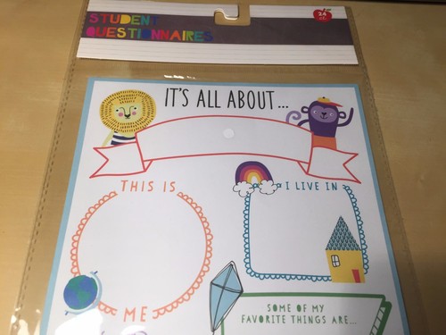 Teacher Resource 24 Back to School Primary Grade Student All About Me Sheets
