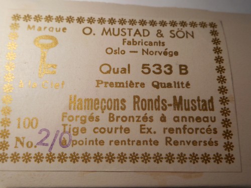 100 MUSTAD /& SON 2//0 FLY TYING HOOKS HAMECONS RONDS FORGED BRONZED NORWAY 533 B