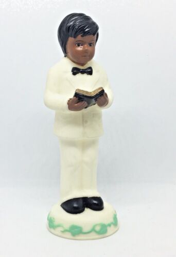 First Communion Boy Black Cake Topper Gift Keepsake Vintage