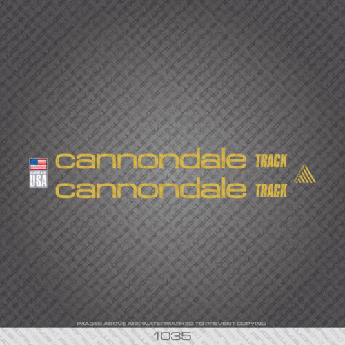 01035 Cannondale Track Bicycle Stickers Gold Transfers Decals 