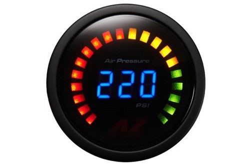 AIR ZENITH 220PSI Digital Pressure Gauge Air Ride Bagged Rat Rod Mini