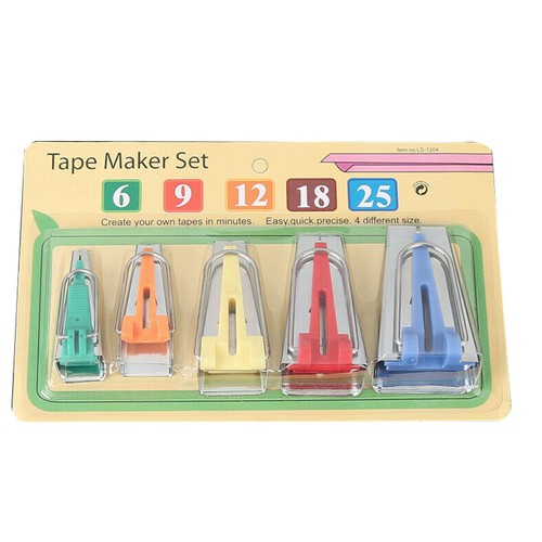 Fabric Bias Tape Maker Tool Sewing Quilting Set of 5 Size 6//9//12//18//25mm US