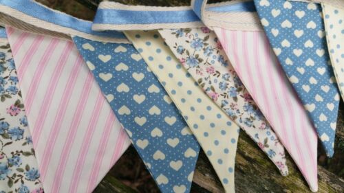 2m mini vintage  style  bunting by pretty bunting 4 × 4 inch flags
