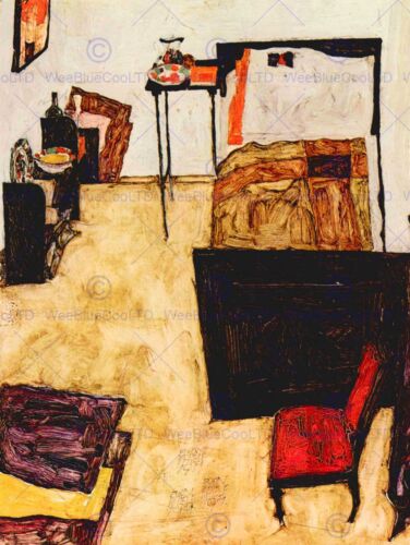 EGON SCHIELE LIVING ROOM IN NEULENGBACH OLD ART PAINTING PRINT 832OM
