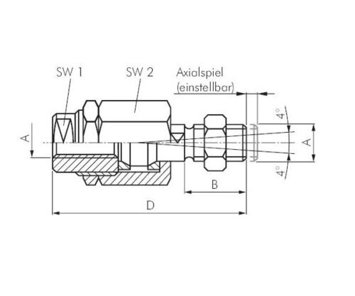 Zylinder Gabelkopf Flexokupplung für ISO-Kompaktzylinder VA Kupplung Stahl 