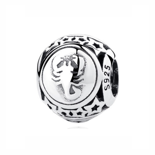 925 Sterling Silver Beads Charms 12 Zodiac Constellation Bracelet DIY Jewelry 