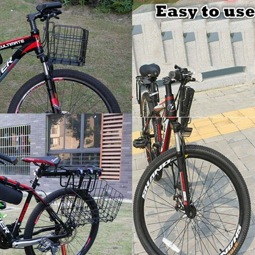 Foldable Bicycle Bike Basket Front Rear Metal Wire Storage Carrier Height Adjust