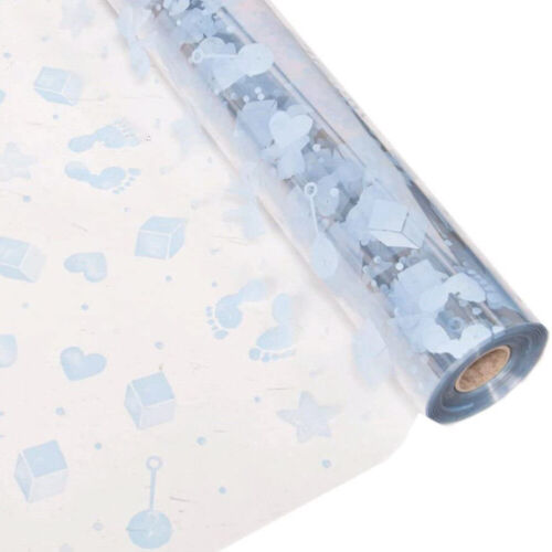 Details about  / 3m x Baby Boy Cellophane Gift Wrap Baby Shower FREE White Pull Bow Ribbon /& Card