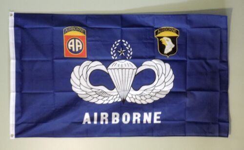 Airborne WINGS 3/'x5/' White Polyester Flag//Banner #76018