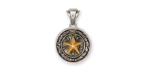 Texas Seal Pendant Jewelry Sterling Silver Handmade Texas Pendant TX14-P