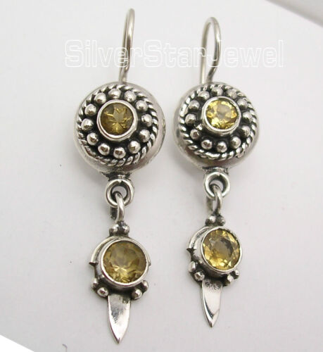 925 Sterling Silver ART Earrings Vintage Style Handwork Jewelry for Her NEW