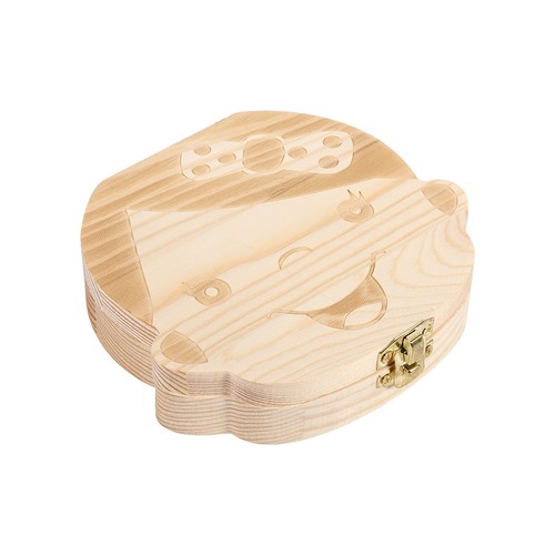 Tooth Box Organizer Milk Teeth Wood Storage First Tooth Keepsake Baby Kids Box