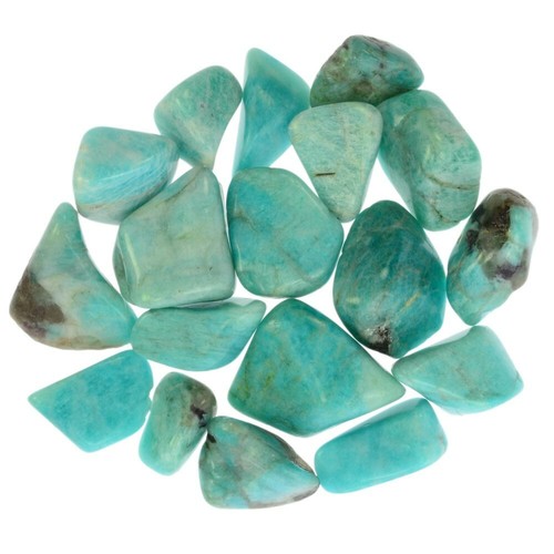 0.75/" to 1.5/" Avg. 1 lb Tumbled Amazonite Stones from Madagascar