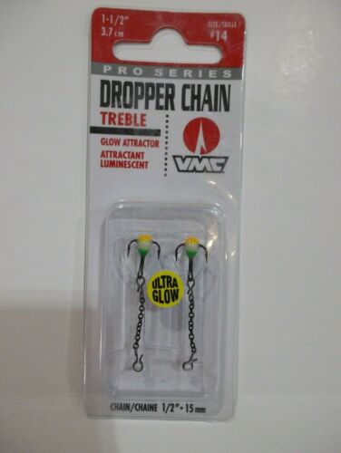Details about  / VMC Pro Series Dropper Chains with treble hooks Size 14 length 1-1//2/" or 1-3//4/"