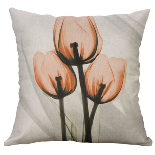 Flower painting Print Cotton Linen Pillow Case Decorative Cushion Cover 18" 