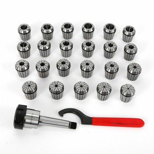 23 tlg Spannzangen Set 4-26 mm ER40 inkl Futter MK3 Schlussel und Holz