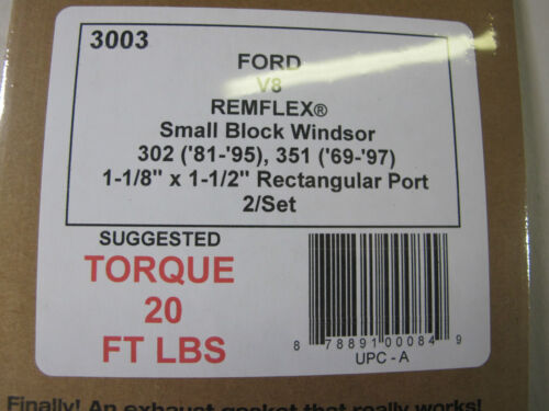 Remflex 3003 Small Block Ford Graphite Exhaust Manifold/Header Gasket Pair 