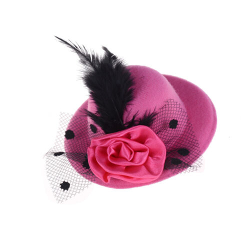 Elegant Mini Top Feather Hat Fascinator Hair Clip Party Costume HairAccessory bu