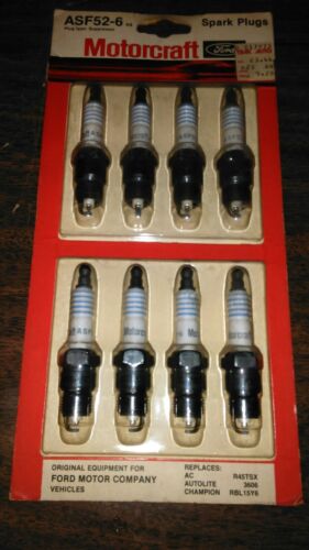 NOS Motorcraft Spark Plug ASF52-6 1 Package of 8 Spark Plugs MADE IN USA