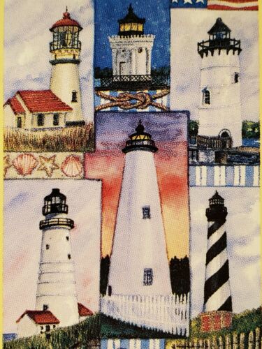 TOLAND &#034;Lighthouses&#034; decorative 24 x 36 Seasonal coastal house flag