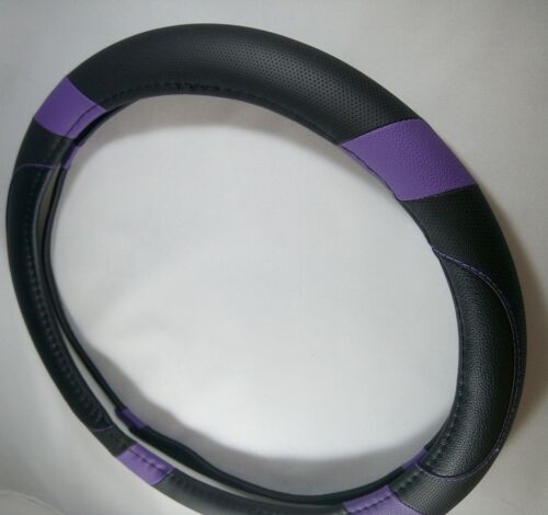 Black /& Purple Slip-On Style PU Steering Wheel Cover Perfect Fit Non-Slip Comfy