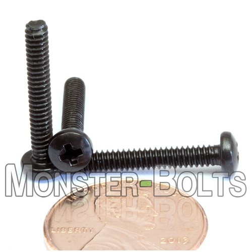 10 #4-40 x 7//8/" Phillips Pan Head Machine screws SAE Steel w Black Oxide