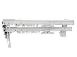 Double Traverse Curtain Rod 84 156" e way Cord Left