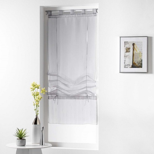 Horizon Striped Tie Up Voile Blind with Tab Top 180cm Drop