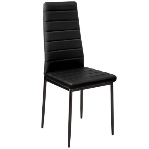 4x silla de comedor juego de sillas silla de cocina respaldo alto sala de espera silla negro 